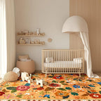 RELEANY Floral Washable 4x6 Area Rugs Yellow/Orange/Red | Flower Carpet Print - Image 8