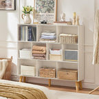 LEYAOYAO 10 Cube Bookshelf, 3 Tier Modern Wide Bookcase - Image 7
