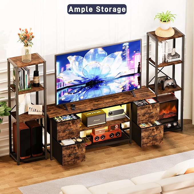 LED TV Stand Bookshelf Combo - Image 7