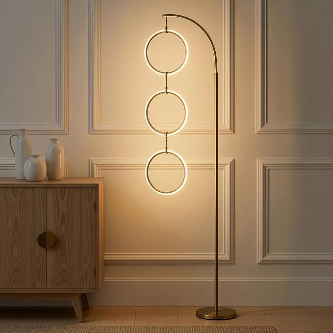 Brightech Nova 74 in. Antique Brass Industrial 3-Light LED Energy Efficient by Brightech