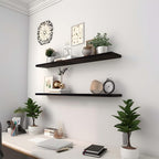 YYWUOJJ Wood Floating Shelves for Wall Decor, Rustic Wall Shelves for Bedroom - Image 5