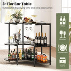 Giantex 3-Tier Bar Table, Corner Bar Cabinet, Liquor Home Bar Unit - Image 6