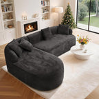 99" Curved Sectional Sofa with Chaise, Modern Boneless Couch with Deep Seat - Image 7