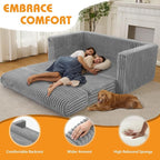 HABUTWAY 49.8" Loveseat Boneless Couch, 4-in-1 Convertible Sofa Bed, Plush Fur - Image 4