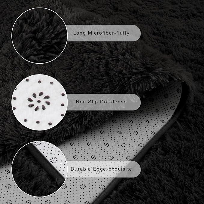 Chicrug Soft Area Rugs for Bedroom Living Room Plush Fluffy Rug 9x12 | Shag - Image 6
