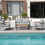 Patio Furniture Set, 4 Pieces Outdoor Patio Furniture - Image 6