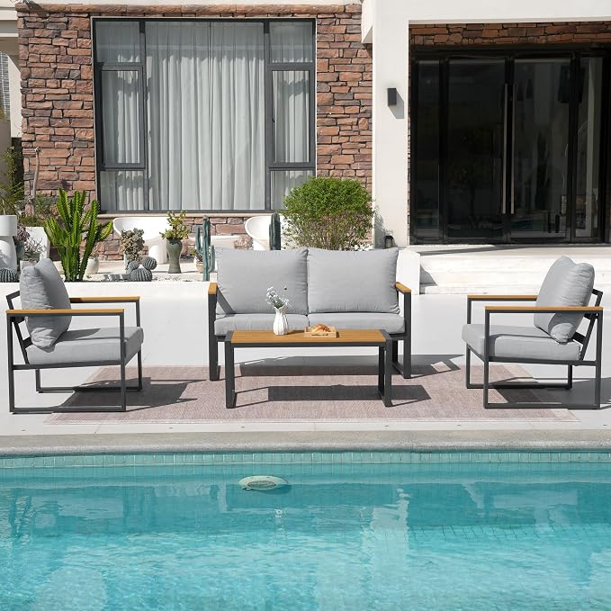 Patio Furniture Set, 4 Pieces Outdoor Patio Furniture - Image 6