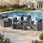 Wisteria Lane Patio Furniture Set, Wicker Outside Outdoor Furniture by WisteriaLane