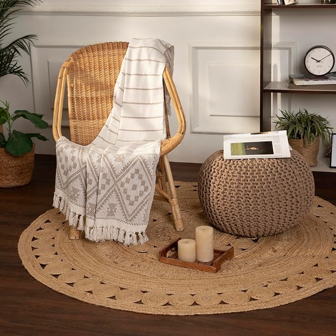 REDEARTH Round Pouf Ottoman - Image 6