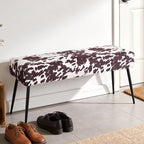 DUHOME Velvet Bench Ottoman, Upholstered Bedroom Benches Cow Print End of Bed - Image 4