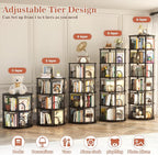 Aheaplus 6 Tier Rotating Bookshelf Tower, Revolving Bookcase, 360° Round - Image 5