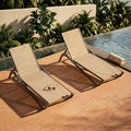 Set of 2 Patio Chaise Lounge Chairs, All-Weather Aluminum Pool Loungers by PatioKingdom