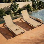 Set of 2 Patio Chaise Lounge Chairs, All-Weather Aluminum Pool Loungers by PatioKingdom