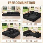 Hobestluk Modular Sectional Sofa Couches L-Shape Couch 3 Seat Modular Sofa - Image 6