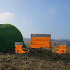 Camping Chair Set of 3, Outdoor Folding Camping Chairs - Image 2