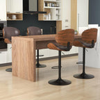 KCC Bar Stools Set of 2, Swivel Adjustable Height Barstools, PU Leather - Image 8