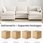 112'' Sectional Modular Cloud Couch, Oversized 5 Seat Couches U Shaped Sofa - Image 3