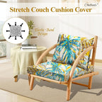 CALBODE 12pcs Outdoor Tropical Plant Printed Sofa Seat Cushion Covers Strechable - Image 4