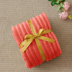 BEDELITE Ribbed Twin Blanket for Couch & Bed, Coral Red, Warm Yet Lightweight - Image 6