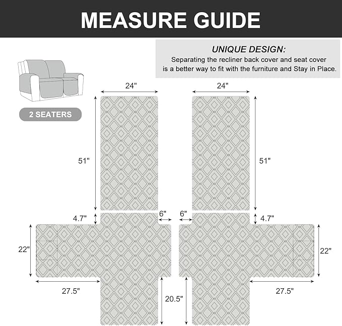 Genina Loveseat Recliner Cover Non-Slip, Sofa Cover - Image 5