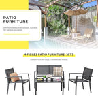 Shintenchi 4 Pieces Patio Furniture Set All Weather Textile Fabric Outdoor - Image 7