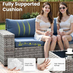 ovios 13 Pieces Patio Furniture Set, Outdoor Wicker Sectional Sofa - Image 6