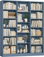 FACBOTALL Triple Wide Bookshelf, 6 Tier Large Bookshelf, Bookcase by FACBOTALL