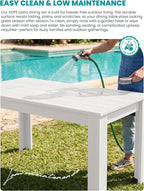 SERWALL HDPE Dining Set for 6: 1 Umbrella Hole Table, 4 Armless + 2 Armchairs. - Image 4