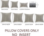 Fancy Homi 2 Packs Neutral Grey Decorative Throw Pillow Covers 16x16 Inch - Image 7