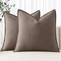 MIULEE Decorative Linen Pillow Covers 20x20 Inch Malt Ball | Boho Farmhouse​ by MIULEE