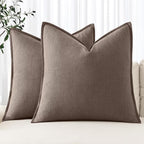 MIULEE Decorative Linen Pillow Covers 20x20 Inch Malt Ball | Boho Farmhouse​ by MIULEE