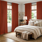 MIULEE Fall 100% Blackout Linen Curtains 42 x 84 Inch Burnt Orange 2 Panels | - Image 8