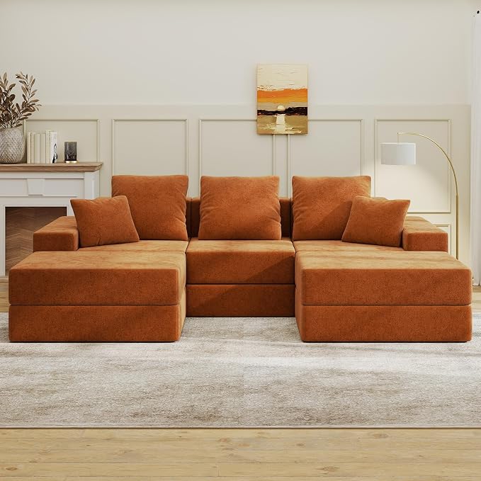 Living&Giving 101" U-Shaped Cloud Sectional Couch by LivingGiving