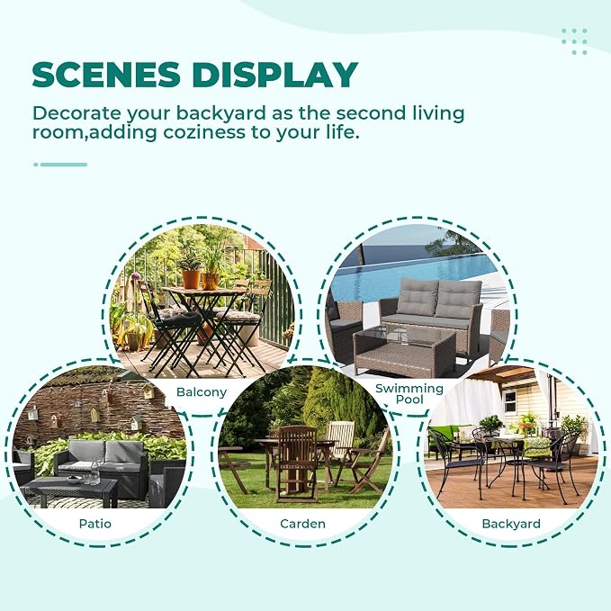 DANGHOOGY Wicker Chair Cushions, Waterproof Outdoor Loveseat Cushions - Image 7