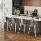 Andeworld Metal Bar Stools Set of 4, 26 inch Counter Height Barstools - Image 7