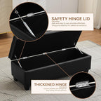 WUTUTUEE 50" Faux Leather Storage Ottoman Bench, End of Bed Upholstered - Image 3