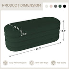 Busaurus Storage Ottoman Bench 49.2 Inch Upholstered Fabric Storage Bench - Image 2