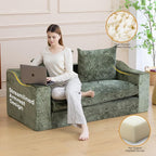 61" Convertible Sofa Bed Loveseat, Memory Foam Boneless Floor Couch - Image 5