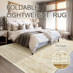 Soalmost Washable Area Rug 9x12 Large Soft Living Room Rugs Beige/Ivory | - Image 6