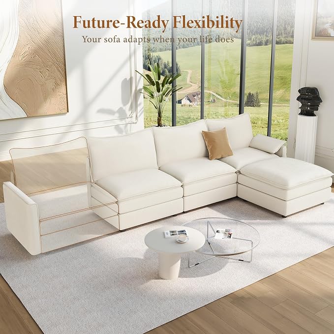 Vesgantti 108" Modular Sectional Sofa, Comfy Cloud Couch - Image 8