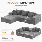 Homall 108" Modular Sectional Sofa, Boneless Couch - Image 5