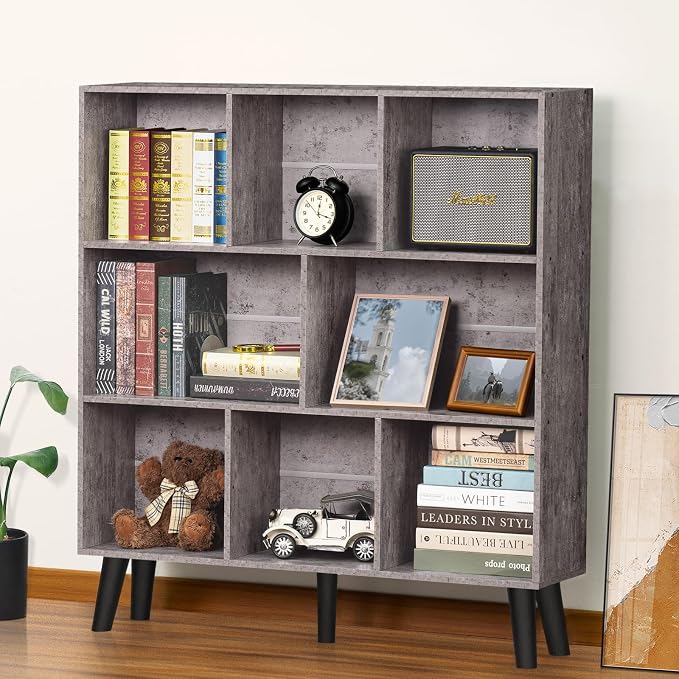 LEYAOYAO 8 Cube Bookshelf, Farmhouse Bookcase - Image 3