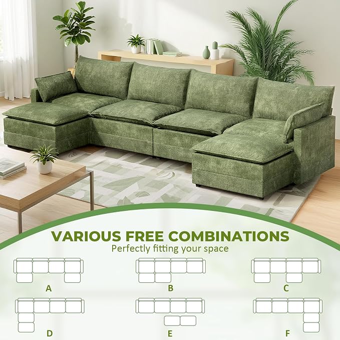 LEVELEVE 147" U-Shape Modular Sofa - Image 4