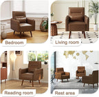 Bonzy Home Mid-Century Modern Faux Leather Accent Chair - Image 7