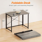 Huuger Folding Desk for Small Spaces, 31.5 Inch Foldable Computer Table - Image 2