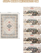 Area Rugs 5x7 Washable Rugs for Living Room, Ultra-Thin Soft Floral Vintage - Image 2