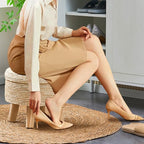 Cpintltr Storage Ottoman Poufs Handwoven Footstool Natural Seagrass Round - Image 2