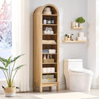 IFGET 71" Tall Arched Bookshelf, 8 Tiers Arch Bookcase - Image 6