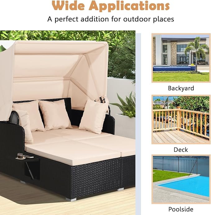 Tangkula Patio Rattan Daybed - Image 9