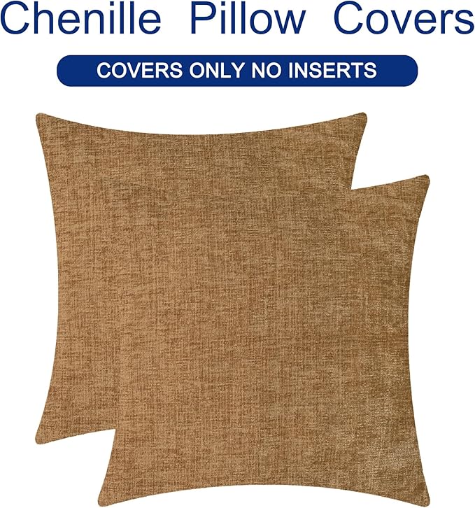 CaliTime Decorative Couch Throw Pillow Covers 22 X 22 Inches Apricot Brown | - Image 6